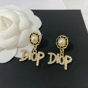 Davidzhang Luksusowy projektant Pearl Designer Designer Kolczyki Stud Diamond Retro Lady Fashion Dangle Skórzane złote kolczyki Casual Multi Styles Ced