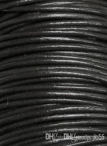 Whole 2mm Coffee Black shiping Genuine Round 100 COW Real Leather Jewelry Cord String For Bracelet Necklace e9320293