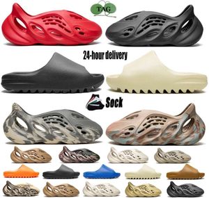 Foam runner designer sandals slippers slippers designer slippers men's women's bone sandals triple black white resin pattern onyx slippers 36-47