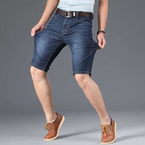 Pantaloncini da uomo, Stile estivo, Mezza età, Vita alta, Capris slim da uomo, Pantaloncini di jeans casual larghi elastici, Stile sottile