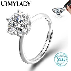 Urmylady Gra Sertifikalı 13CT Yüzük VVS1 Lab Diamond Kadın nişan için ayarlanabilir Vaat Düğün Bandı Takı 240130