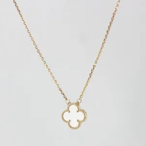 2024 Fashion Classic4/Four Leaf Clover Necklaces Pendants Stainless Steel 18K Gold Plated for Women Girl Valentine's Mother's Day Engagement JewelryQ23