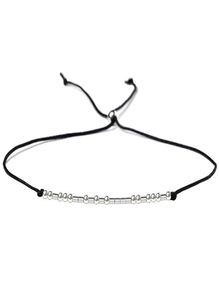 Pulseira ajustável de prata esterlina com código morse, pulseira ajustável com amor infinito, coroa de ouro, estrela, pulseira para meninas, joias a304984899