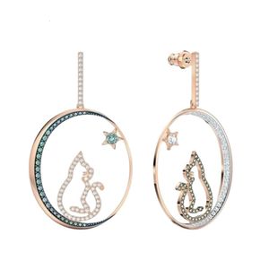 Swarovskis Ohrringe Designer Damen Original Qualität Charm Ohrring Damen Moonlight Cat Human Female Ohrringe und Ohrringe Ornament