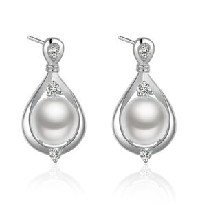Orecchini di perle intarsiate in argento sterling placcato DJSE503 misura 22X11CMwomen039s Orecchini in argento placcato 925 con perno9182779
