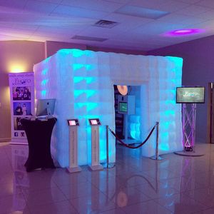 5x5x3mH (16.5x16.5x10ft) wholesale White Inflatable Led Cube Photo Booth PhotoBooth Room Cabin Studio house With rgb Lights for advertisements and events
