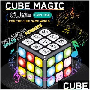 Magic Cubes Sorcery Magic Cube Electric Sound And Flash Musical Variety Decompression Intelligence Develop Lighting Toys For Kids Drop Dhvnj