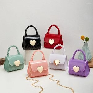 Sacos de noite moda mini bolsas pvc crossbody moeda bolsa cor sólida bolsa de plástico pequena corrente geléia saco para menina atacado