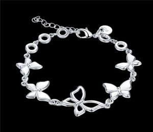 giftButterfly Bracelet 925 silver bracelet JSPB555low girl women sterling silver plated Charm Bracelets35572676929835