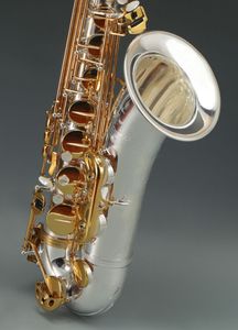 Aisiweier jts 1100sg märke bb tenor saxofon mässing silver pläterad kropp guld lack knack b flat sax instrument med dukfodral