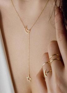 2019 Ny Boho Style Moon Star Pendant Choker Halsband Gold Silver Long Chain Link Jewelry Gift for Women Girls Bijoux Female1544259