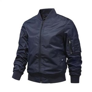 군용 재킷 남자 단색 폭격기 재킷 봄 가을에 겉옷 야구 재킷 야외 의류 남성 240125
