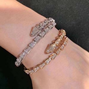 Designer Bracelets Luxury Silver Torque Bangle Bamboo Bone Bracelets For Women Adjustable Serpentine Full Diamonds Bracelet 3 Colours Casual Party Gift Jewelry