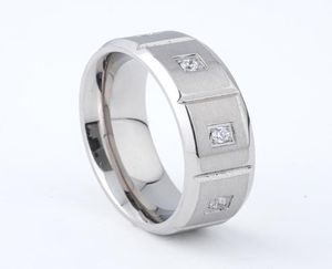 Anelli nuziali Designer unico 8mm CZ Stones Band Gioielli per uomini e donne Regalo di moda per anniversario di matrimonio8472142