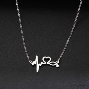 Pendant Necklaces Stethoscope Heartbeat Best Necklace Women Love Heart Stainless Steel Necklaces Pendants Medical Nurse Doctor Lover Gifts