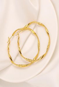 18k Yellow Fine Earring Gold GF Endless Hoop Earrings Huggie Twisted lage Ear Hoops Set Round Jewelry5487125