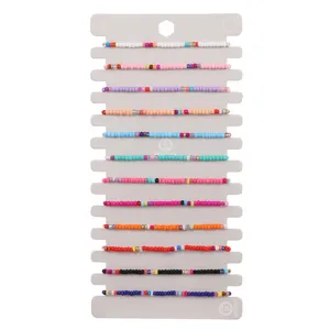 Charmarmband 12st multicolor rispärlor flätade armband set kvinnor flicka fashionabla för handgjorda färgglada justerbara armband