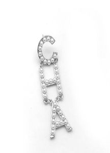diy模倣真珠の文字cha drop dangle earrings for womase jewelry trendyステートメントイヤリングアクセサリーWhole11597010