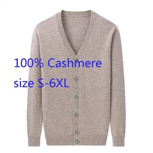 Arrival Cardigan Men Young Large Casual V-neck Computer Knitted Thick Autumn And Winter 100shmere Sweater Plus Size S-6XL 240124