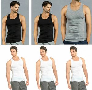 Pacote com 3/6 camisetas masculinas 100% algodão com nervuras, camisetas para esposa, regata 240202