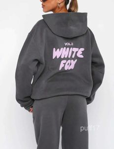 Designer Tracksuit White Fox Hoodie Define Dois 2 Peça Set Mulheres Mens Roupas Desportivo Manga Longa Pulôver Com Capuz 12 Coloursspring Outono Inverno AGXK