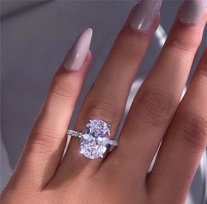 Novas mulheres anéis de casamento moda prata pedra preciosa anéis de noivado jóias simulado anel de diamante para wedding3728092