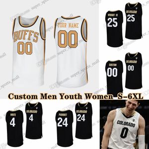 NCAA Custom S-6XL Колорадо Баффалос Колледж Баскетбол 2 Майки Кей Джей Симпсон 44 Эдди Лэмпкин-младший 23 Тристан да Силва 0 Люк О'Брайен 5 Р.Дж. Смит 11 Джавон Раффин 12 Бангот Дак