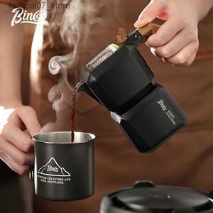 Kahve Yapıcıları Bincoo Rubiks Küp Çift Valf Moka Pot Ev Küçük Espresso Kahve Potu İtalyan Kahve Makinesi Kahve Aletleri Q240218