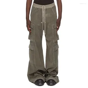 Spodnie damskie 2024 Spring Cord ocracja podłogowa mop multi kieszeni dekoracyjna odzież robocza Y2K spodnie