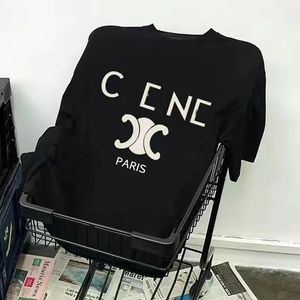 Celins skjorta designer sommar selin brev tryck kort ärm lös t-shirt kvinnor avslappnad par mode alla enkel trend halva ärm alfabet tryckt kort 9460