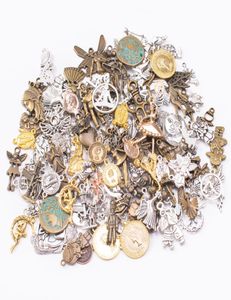 200 gram vintage silverfärgbrons guld blandad parti mix sort charms hänge för armband örhänge halsband diy smycken tillverkning9927467