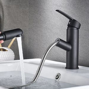 Tuqiu Basin Faucet Modern Black Bathroom Mixer Tap Brushed Goldnickelchrome Wash Basin and Cold Sink 240127