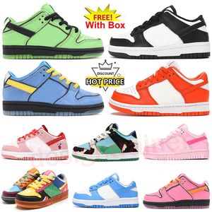 Crianças sapatos baixo preto branco panda sapato triplo rosa espuma lows td criança pré-escolar criança meninos meninas meninos UNC azul universidade vermelho syracuse sombra tênis