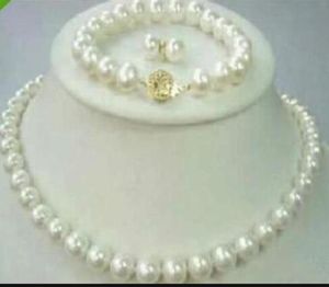 Novas jóias de pérolas finas comprar jóias de pérola natural 89mm akoya colar de pérola branca 18 polegadas pulseira 75 polegadas brinco set6925680