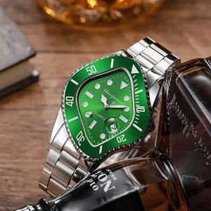 Outros relógios moda casual relógio montre homme negócios homens calendário de quartzo verde água wok fantasma esporte masculino es reloj hombre