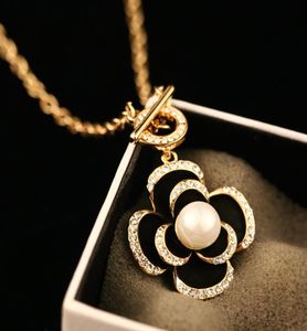 top quality exaggerated Camellia japonica pendants necklaces for women party wedding jewelry accessories8972622