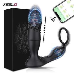 Manlig drivande prostata massager Bluetooth -app vibrator för män gay trådlös fjärrstimulator sex leksak par 240202