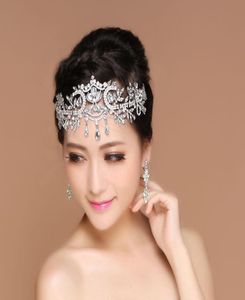 Bling Gümüş Düğün Aksesuarları Gelin Tiaras Hairgrips Crystal Rhinestone Başlıkları Mücevherler Kadın Alın Saç Kraliyetleri Headban3372196