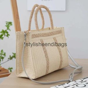 Shoulder Bags Large capacity carrying crossbody bag womens simple patterned woven carrying bagH24218