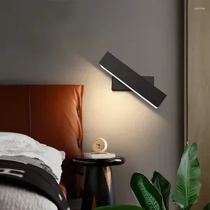 Lâmpada de parede 6W 8W interior LED luz moderna simplicidade branco preto luminária corredor ao lado de leitura arandela