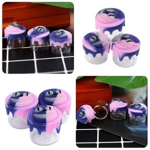 silicone dab glass container Home Storage Bottles mini nonstick jar smoking pipe containers cute cat head shape244m