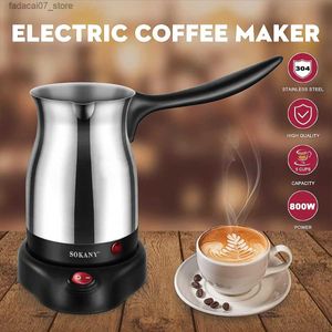 Kaffeemaschinen 800W tragbare elektrische Kaffeemaschine türkische griechische Kaffeemaschine Edelstahl getrennt Home Office Espresso Tee Moka Pot Q240218