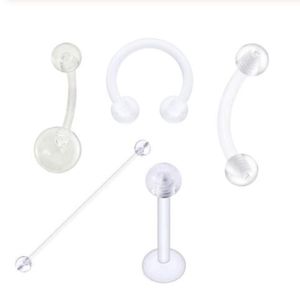 16G Clear Acrylic UV Belly Button Rings Nose Eyebrow Lip Ring Bar Industrial Barbell Ear Piercing Body Jewelry4046800