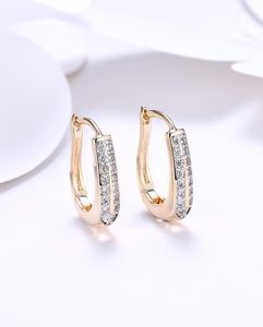 2018 Fashion 18k Gold Zircon Earrings Double Row Diamond Romantic Champagne Gold Earrings Ear Clips Women039s Engagement Jewelr7756750