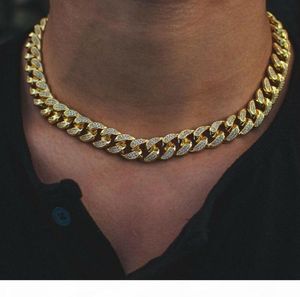 12mm Iced Miami Diamond Cuban Link Chain Real 14k Yellow Gold Solid Cuban Chain 16inch 18inch 20inch 22inch Cubic Zirconia Jewelry9863200