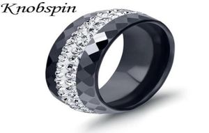 8 мм черно-белые цвета керамическое кольцо с инкрустацией цирконом простое стильное обручальное кольцо для женщин и мужчин ювелирные изделия размер США 6984005888462266