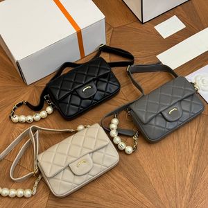 18CM Designer Mini Women Shoulder Bag Luxury Handbag Matelasse Vintage Coin Purse Gold Hardware Pearl Chain Flap Card Holder Suitcase Pochette 3 Color Fanny Pack