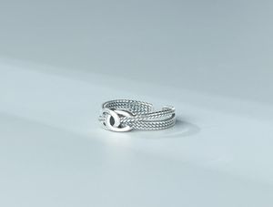 Mode-Ring Damen039s Doppelt C Thai Silber Mode Korea Dongdamen Netz rot personalisierte Öffnungszubehör9491224