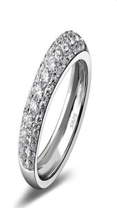 Wysokiej jakości 925 srebrne pierścienie weselne pierścienie z sześciennymi pierścieniami cyrkonu pasuje do garnituru pierścieni 2334453