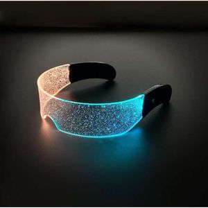 Sonnenschirm, 10 Stück, LED-Licht, blinkend, klar, glitzernd, futuristische Sonnenbrille, leuchtendes Visier, Brille, Halloween, Bars, Clubs, Party-Dekoration